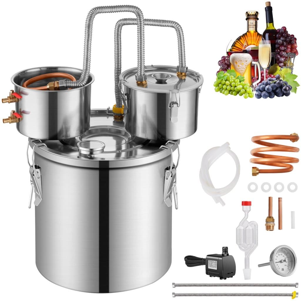 Moonshine szénsavmentes víz 8 gallonos alkohollepárló Thumper hengerrel és 8 W-os vízpumpával
