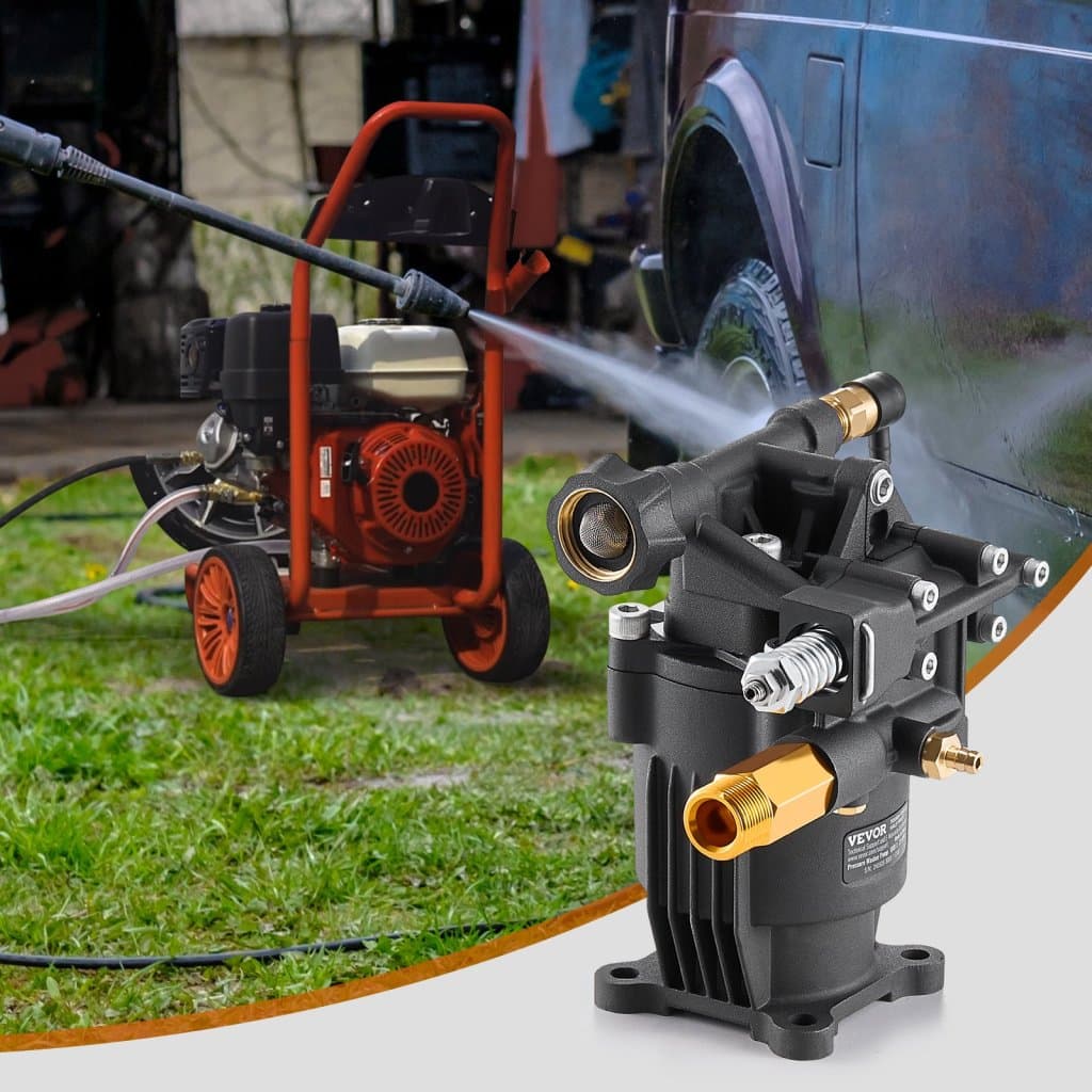 Magasnyomású mosó szivattyú, vízszintes, 3/4"-os tengely, 3500 PSI, 2,5 GPM, 5 fúvókával