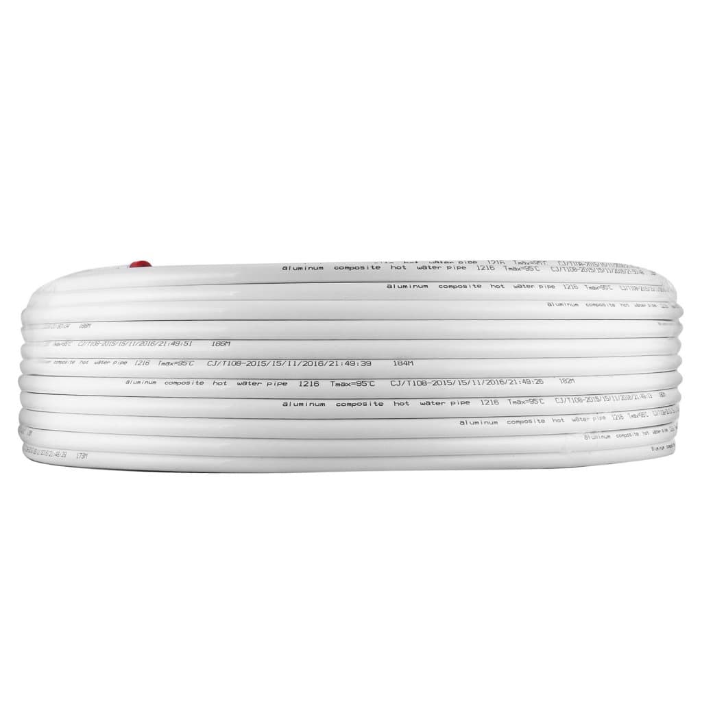 656 láb hosszú, 1/2" átmérőjű, oxigénzáró PEX-AL-PEX csőtekercs, PEX padlócsövek, padlófűtés, padlófűtés, vízvezeték-szerelés, 200 m belső alumíniumréteg, PEX cső (200 m)