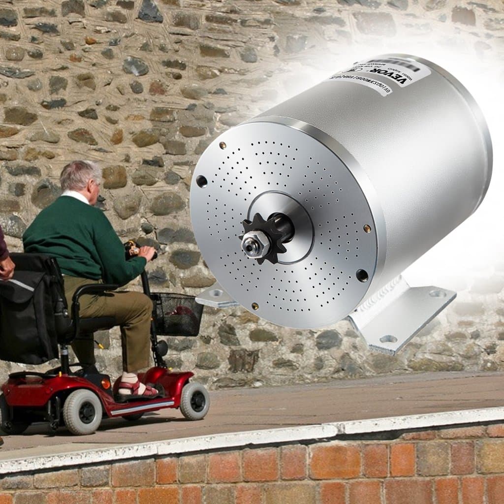 48V DC 1800W elektrický bezkartáčový motor s regulátorem a nabíječkou, 9zubý řetězový pastorek T8F and montážní držák pro motokáry, koloběžky a elektrokola