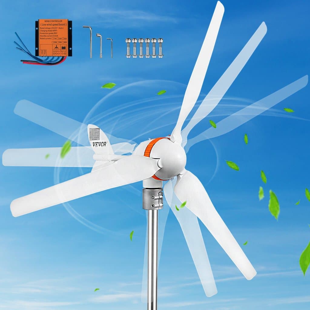 Szélturbina generátor, 12V/AC szélturbina készlet, 400W-os szélerőmű MPPT vezérlővel, 3 lapáttal, automatikus szélirány-szabályozással, alkalmas teraszokra, hajókra, lakókocsikra, nyaralókra, hajókra