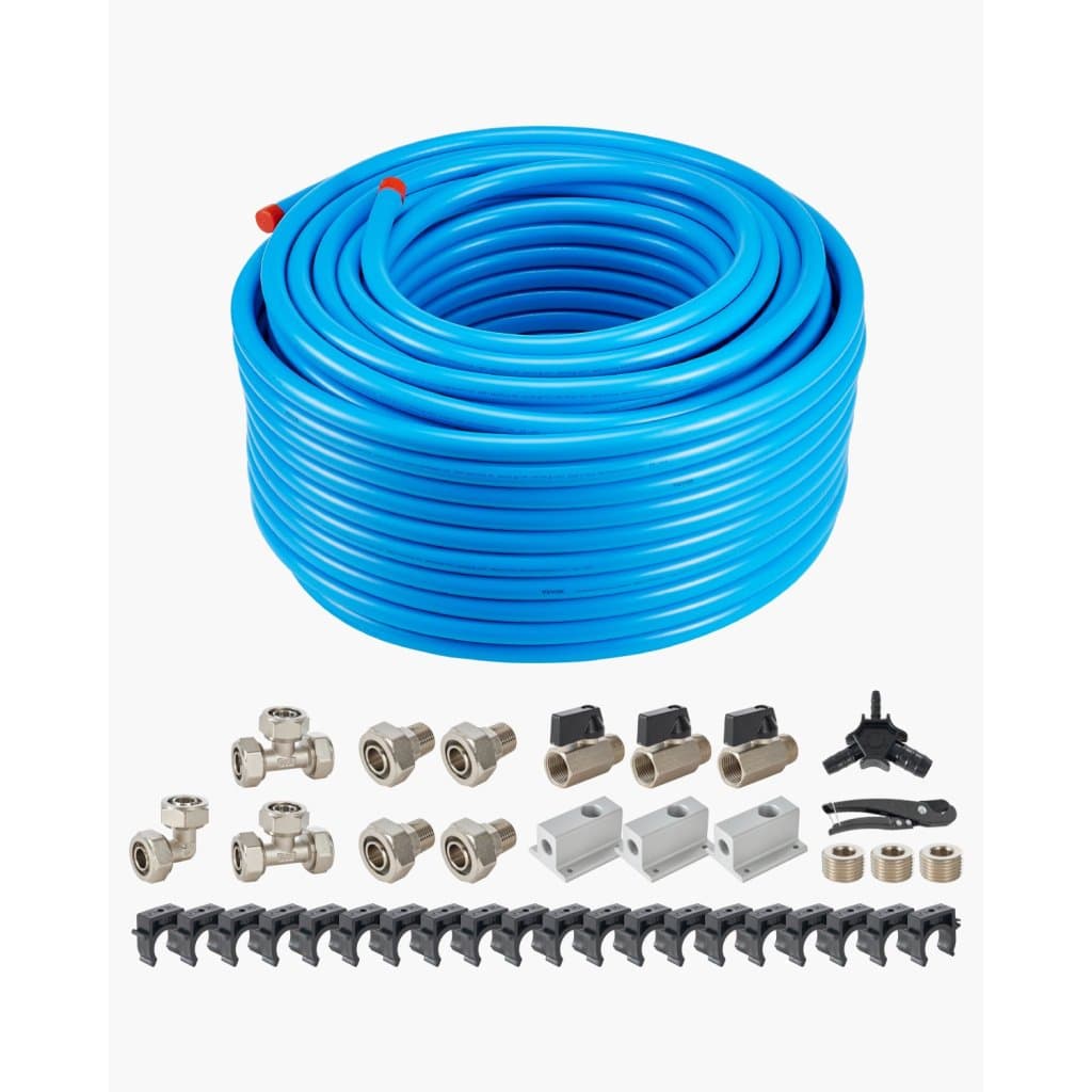 Légkompresszor csőkészlet 3/4'' x 300FT HDPE/alumínium légcsőrendszer kék