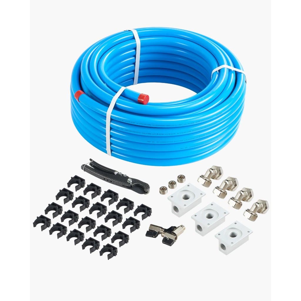 Légkompresszor csőkészlet 3/4'' x 100FT HDPE/alumínium légcsőrendszer kék