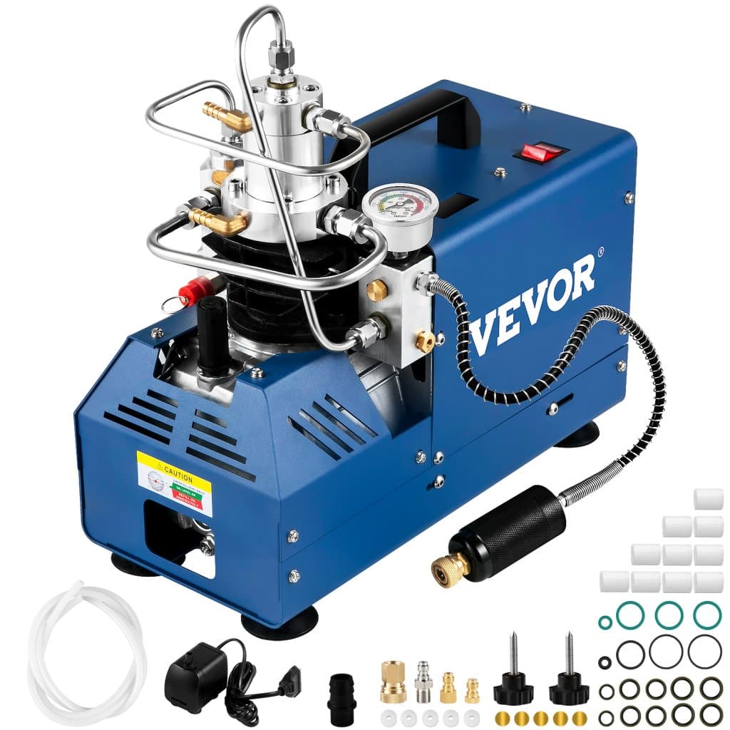 Nagynyomású kompresszor, 4500PSI/30MPA/300BAR Nagynyomású kompresszor, 1800W 220V légpuska kompresszor kézi leállítással Alkalmas paintball légpuskához, PCP puskához, légpisztolyhoz, búvárpalackhoz