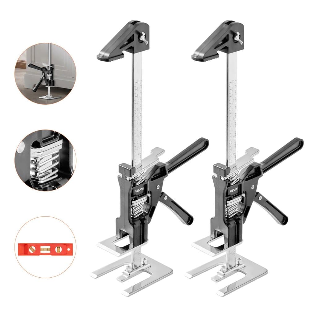 Munkatakarékos karemelő, 2 db, 150 kg teherbírás, akár 250 mm löket, fekete