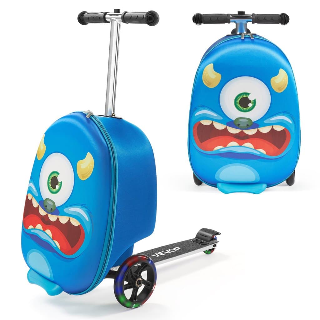 20 hüvelykes gyerek rollertáska villogó kerekekkel, kék