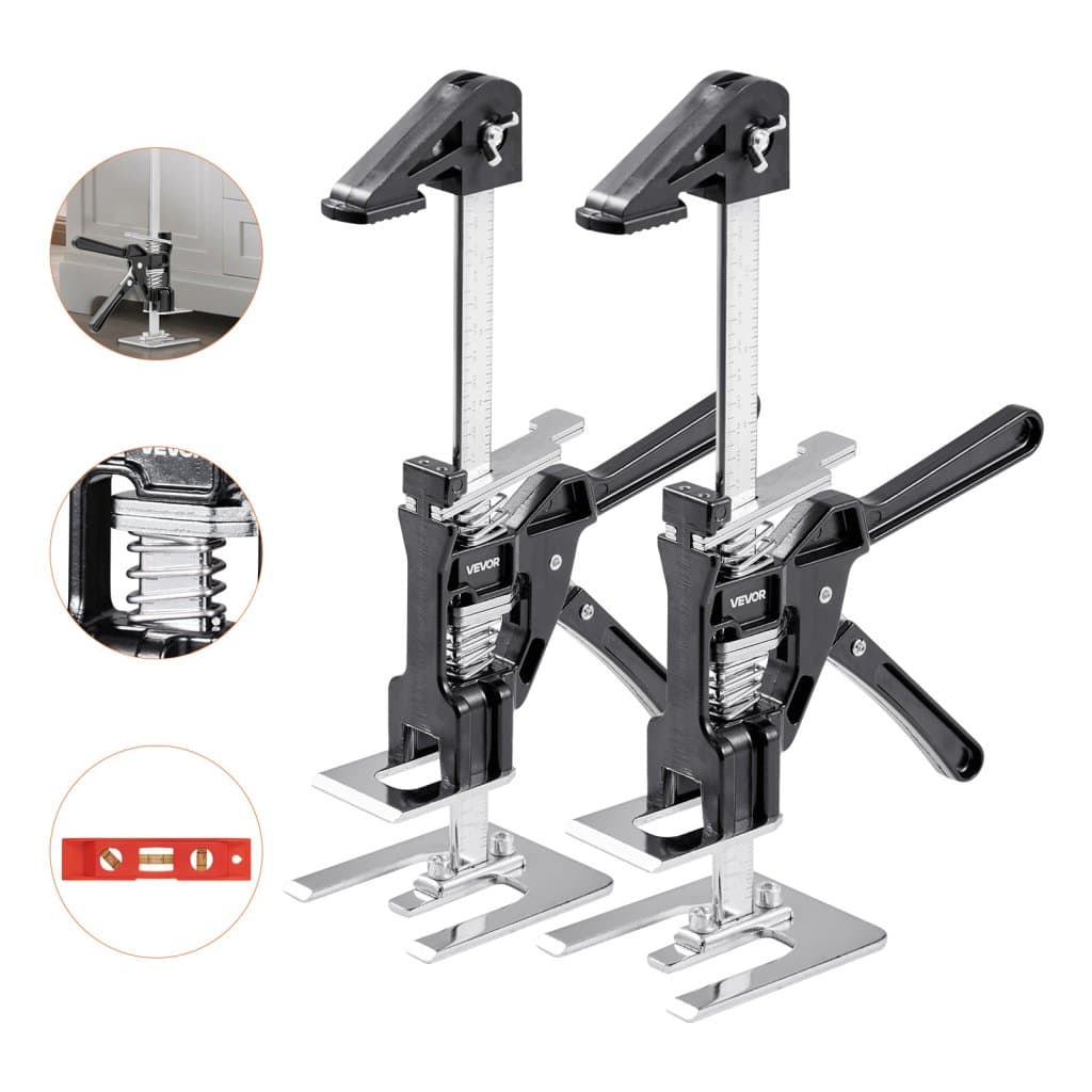 Munkatakarékos karemelő, 2 db, 150 kg teherbírás, akár 180 mm löket, fekete