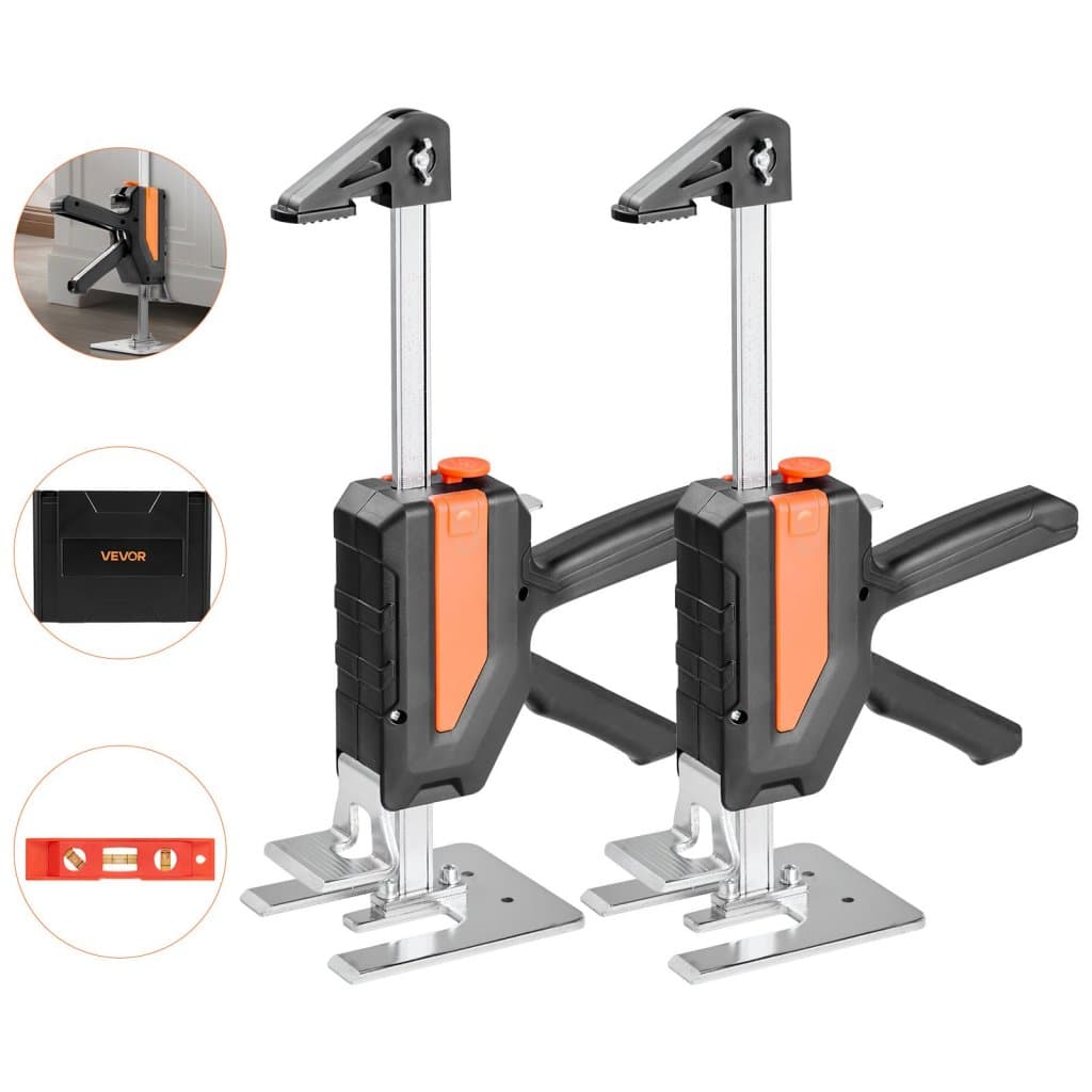Munkatakarékos emelő, 2 db, 200 kg teherbírás, 2 emelési mód 195 mm-ig, fekete