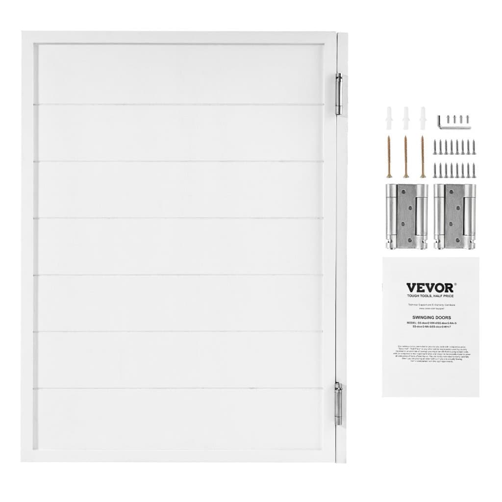 Kávézóba való lengőajtó 81,3x106,7 cm, fenyőfa, fehér, zsanérokkal és szerelvényekkel