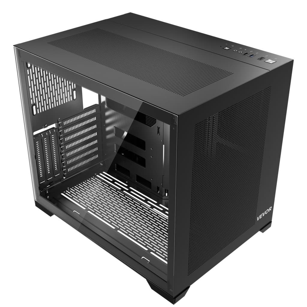 Középkategóriás ATX gamer számítógépház, kétkamrás, ventilátor nélküli