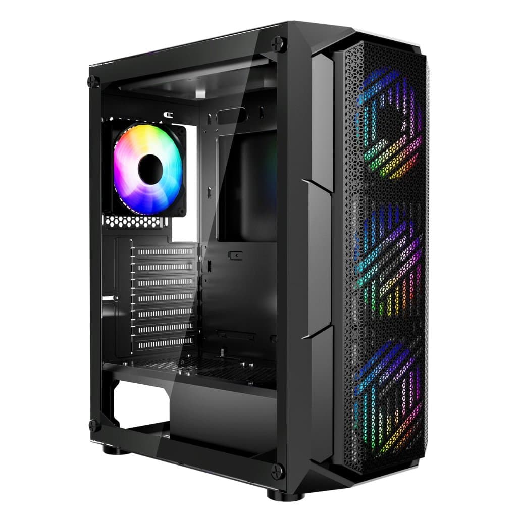 PC Játékos Ház, Közepes Méretű ATX, Doboz, 4 x 120 mm-es ARGB Ventilátor