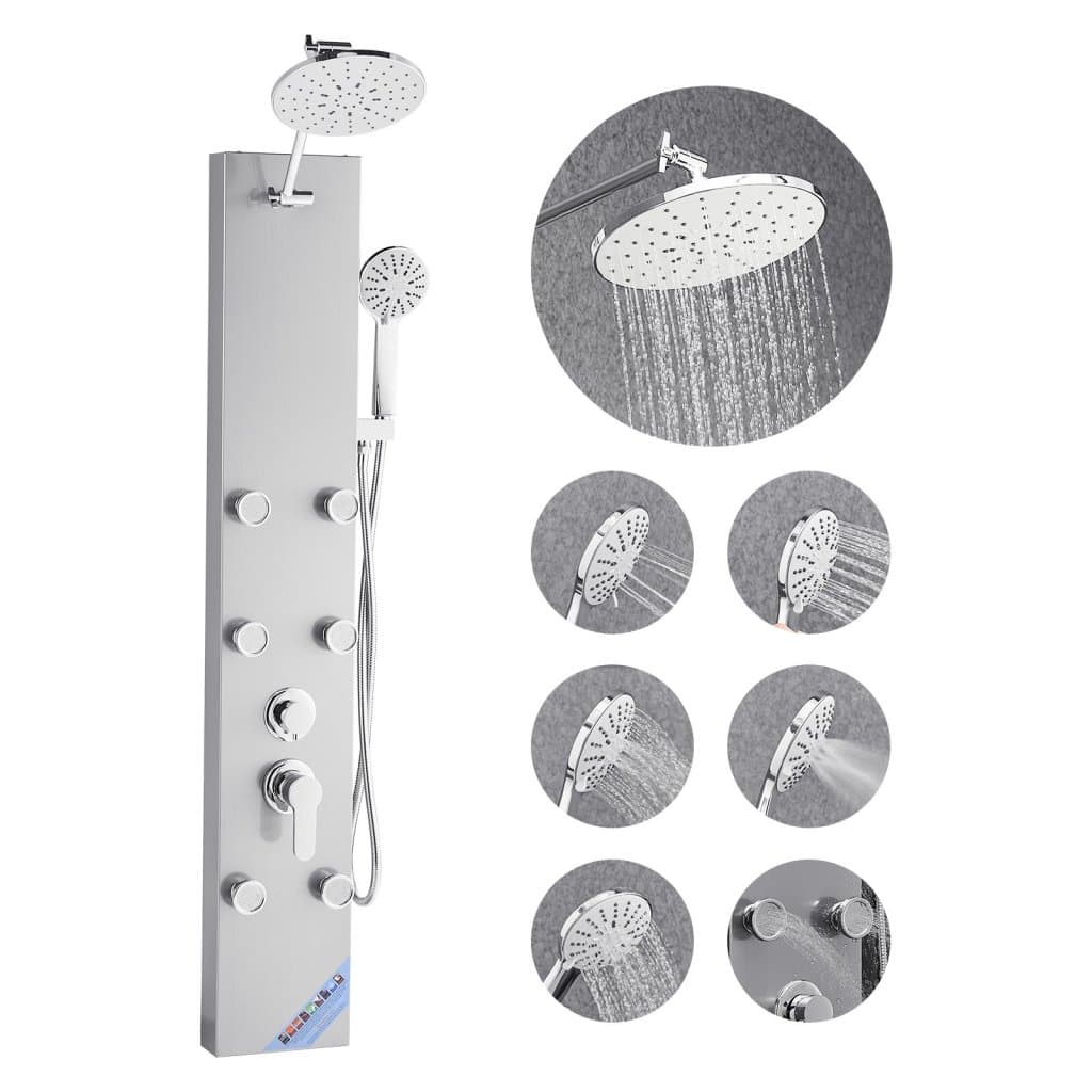 Zuhanypanel Tower System Rozsdamentes acél oszlop Esőzuhanyfej Masszázs fúvóka