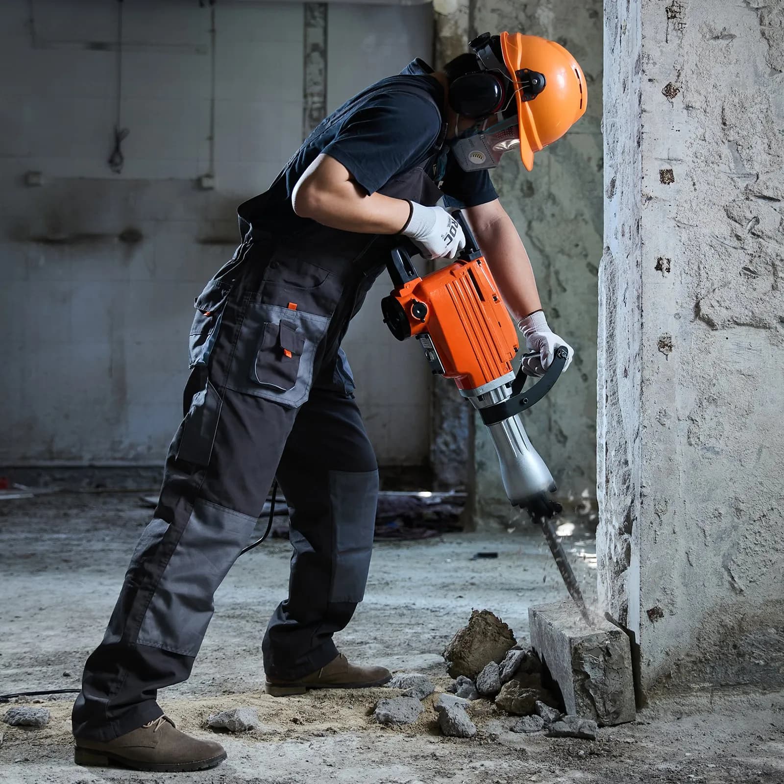 Bontó Jack Kalapács Betontörő 2200W Elektromos Kalapács 2 Vésőfejjel