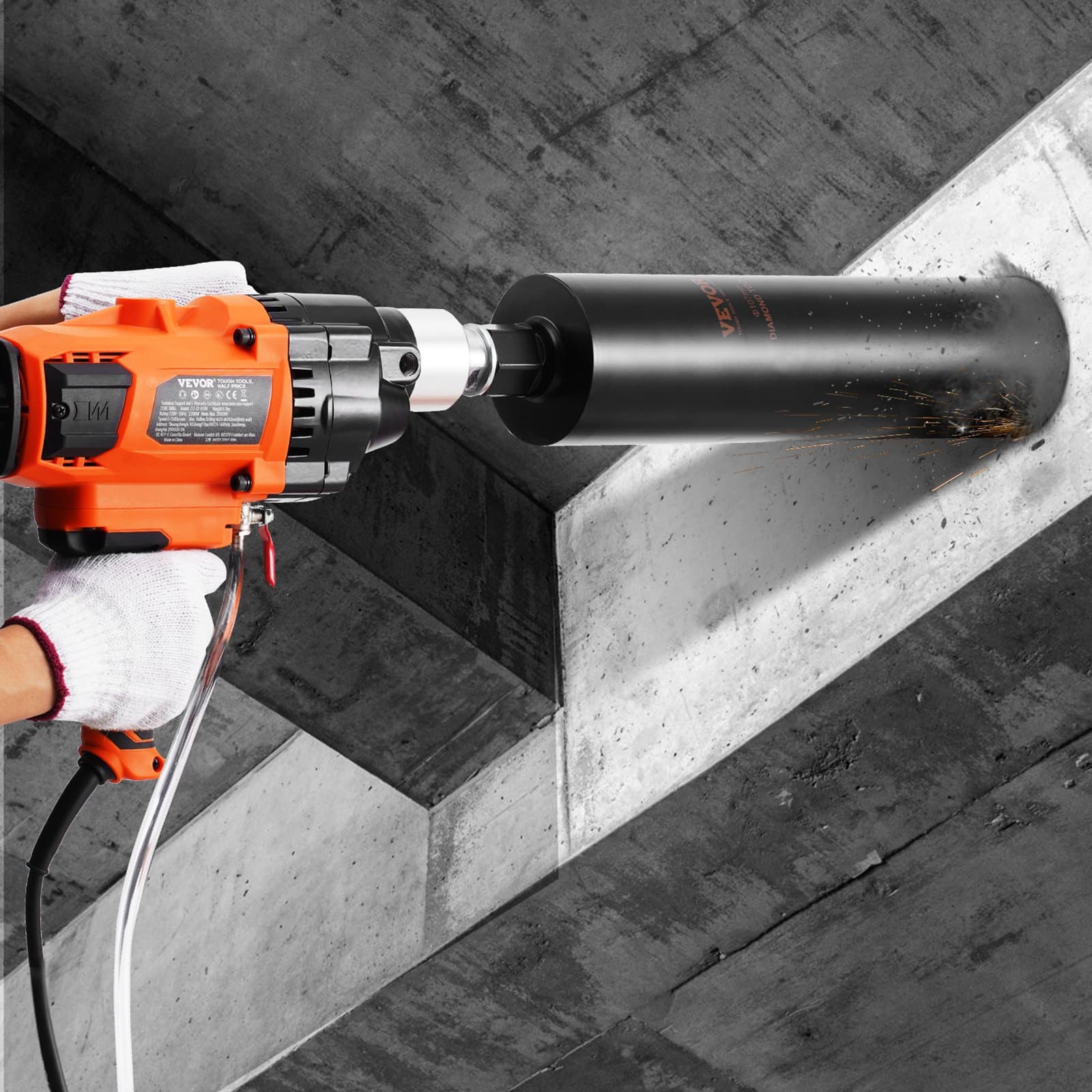 Magfúró gép 2,03-18 cm átmérőjű 2600 W-os kézi magfúró berendezés keveréshez