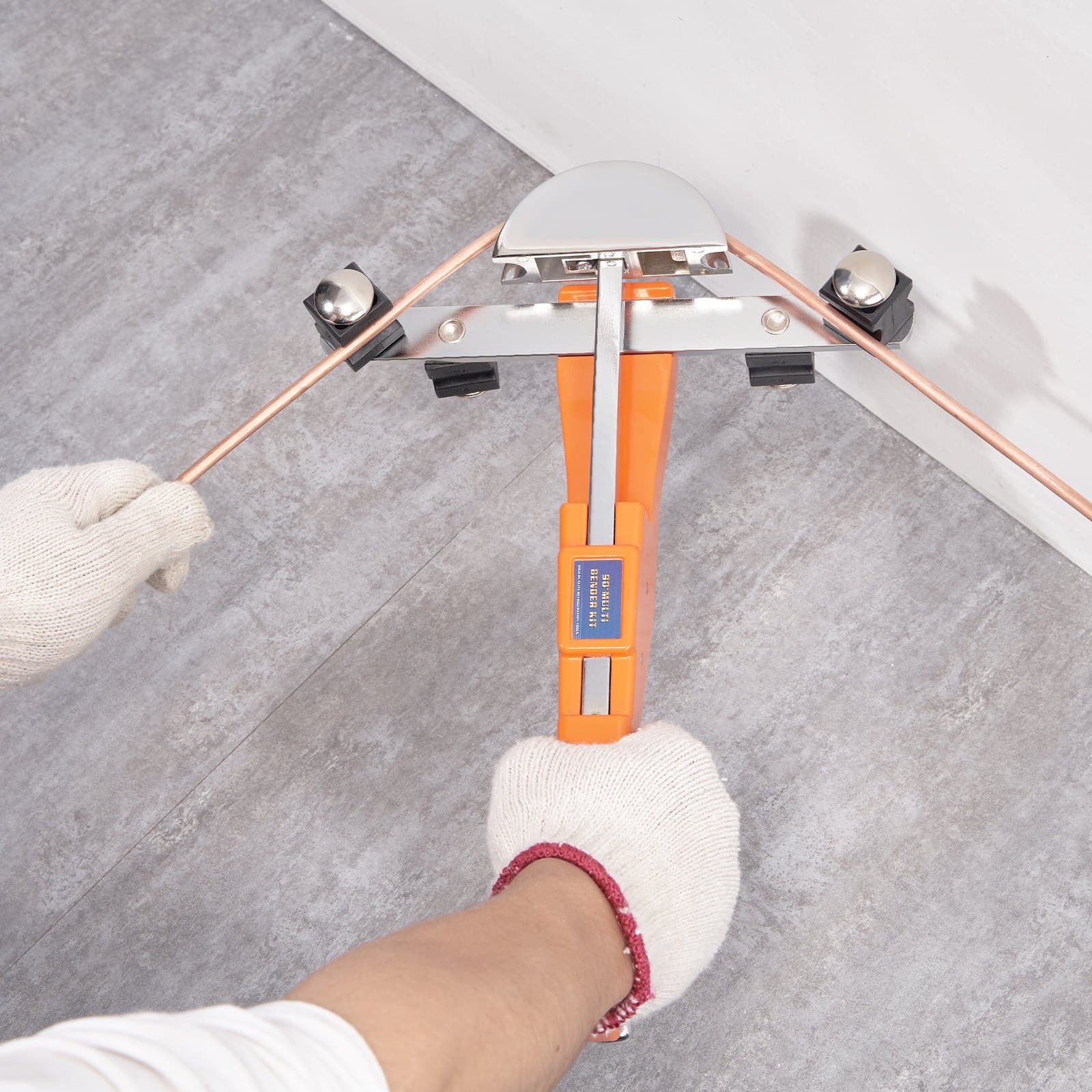 Csőhajlító, 6,4 mm-22,2 mm-es racsnis csőhajlítók, 90°-os előre/hátra csőhajlító szerszámok 7 matricával HVAC légkondicionáló és hűtőszekrény javításhoz