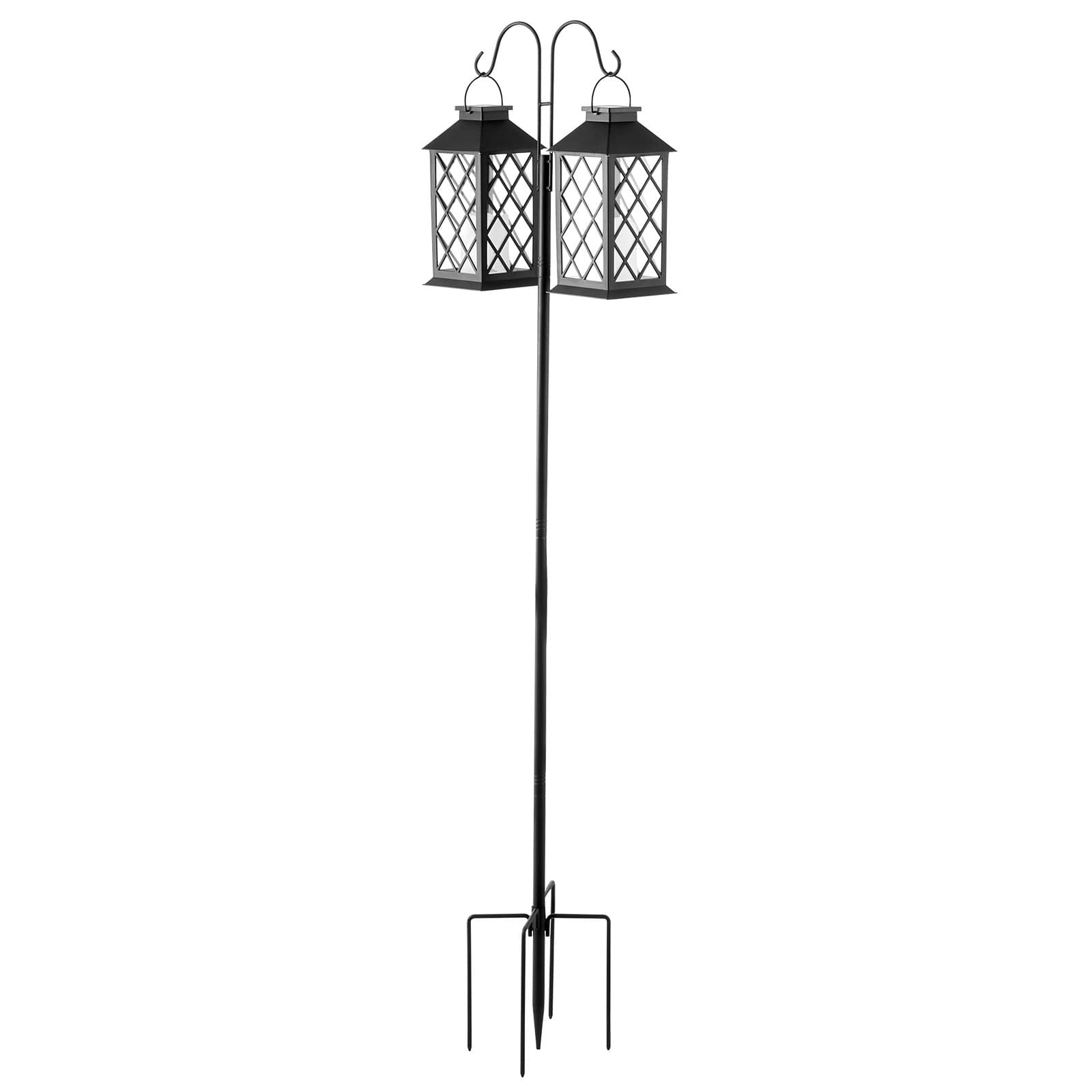 Dupla pásztorhorog kültéri használatra, 8 db-os csomag, 1560 mm-es, strapabíró madáretető rúd, 19 mm vastag kerti horgok kolibri etető, növénykosarak, napelemes lámpások, szélcsengők felakasztására