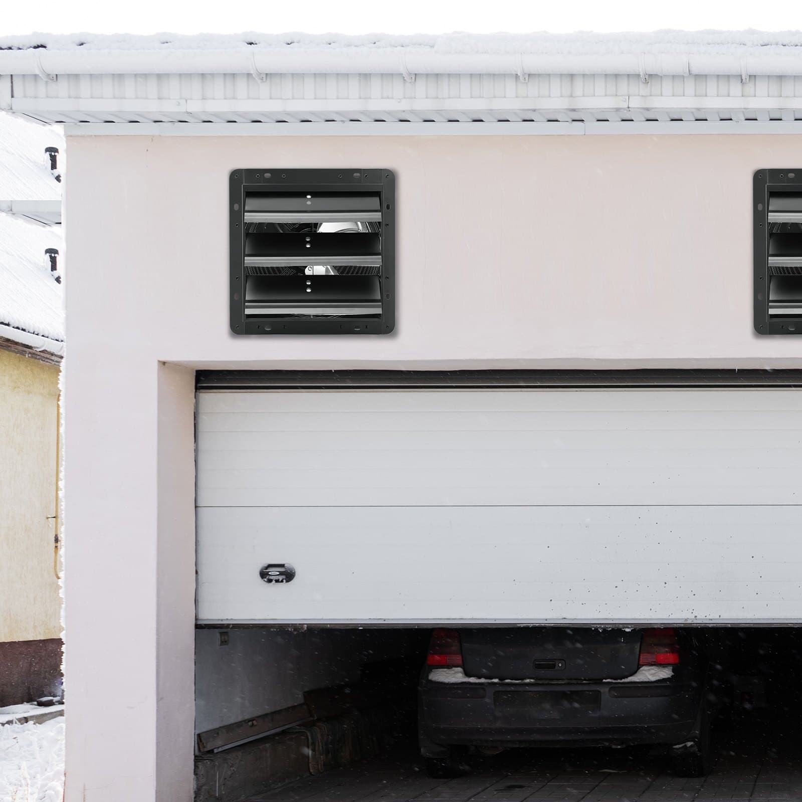 Zsaluzós elszívó ventilátor, 356 mm hőmérséklet-páratartalom-szabályozóval, EC-motorral, 1024 CFM, változtatható sebességű, állítható fali padlásventilátor, szellőztetés és hűtés üvegházakhoz, garázsokhoz, fészerekhez