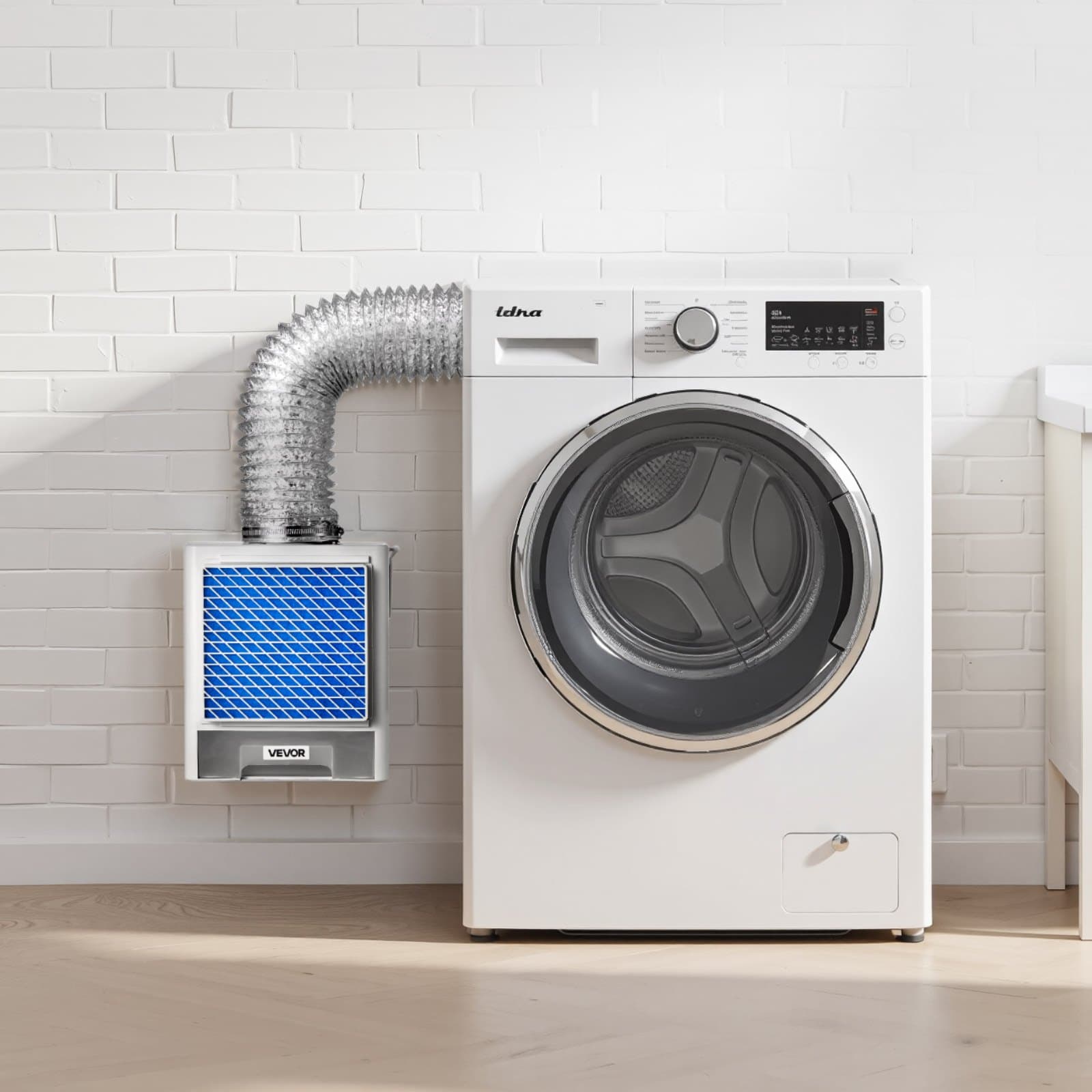 3 az 1-ben beltéri szárítógép szellőzőkészlet, prémium ABS anyagból, vízadagolóval, 99 mm-es kipufogónyíláshoz, intelligens túlmelegedés-emlékeztetővel és 4 tisztítóbetéttel, elektromos ruhaszárítókhoz