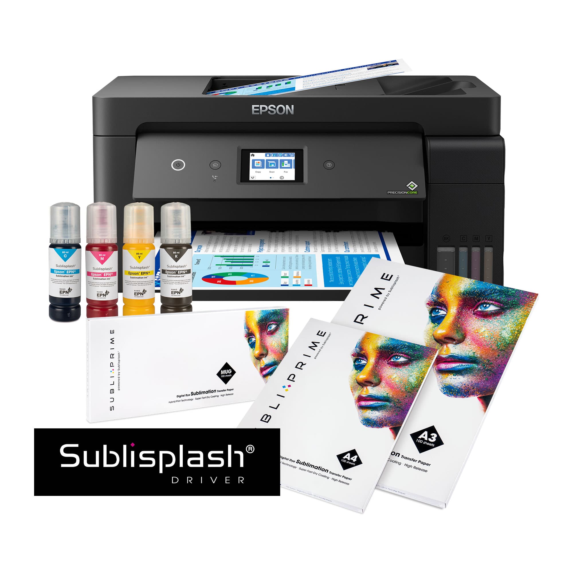 Epson EcoTank tintasugaras nyomtató kezdőkészlet, A3+ formátum, tartalma: