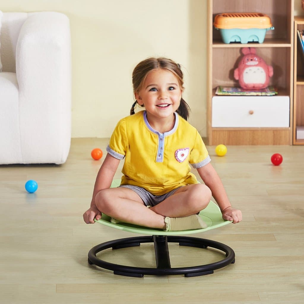 Elefánt Gyerek Forgószék, 90 kg, Szenzoros, Ülőpárna, Zöld