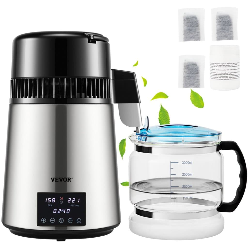 Vízlelő 4l, 1,5l/h, desztillált víz előállítási ideje, kettős hőmérsékletű üzemmód, ezüst