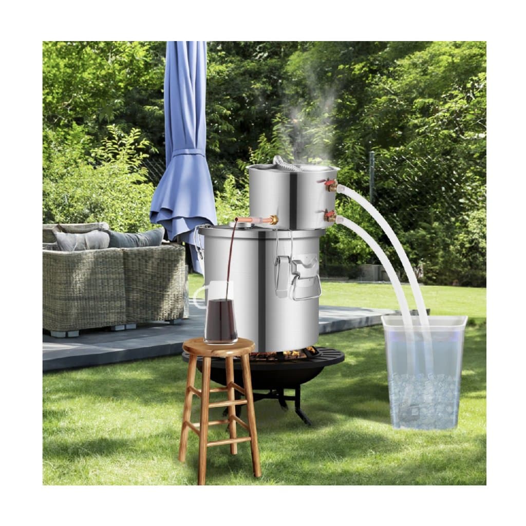 Moonshine szénsavmentes víz alkohollepárló, 3 gallon, acél vízpumpával