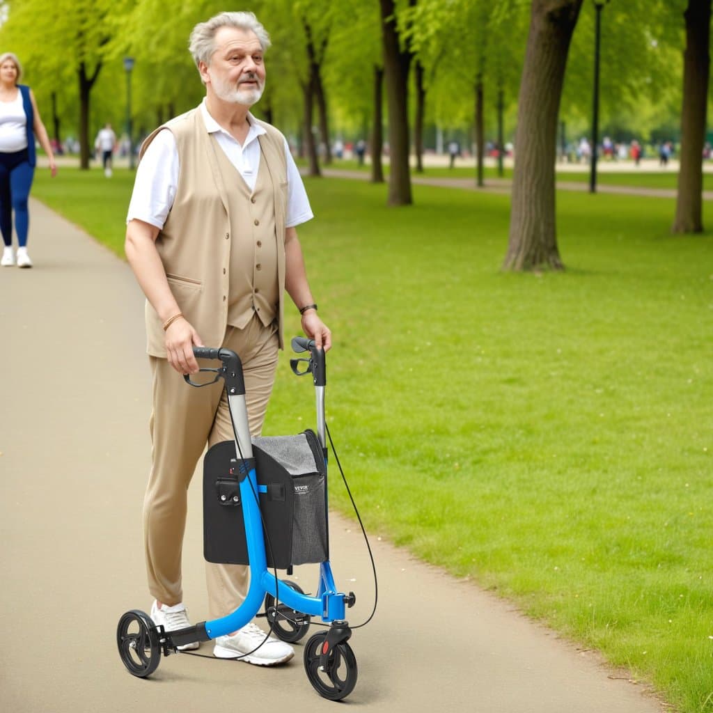 3 kerekű járókeret időseknek tárolótáskával