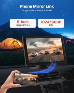 Autórádió CarPlay Érintőképernyő 9 hüvelykes Apple Android Első/hátsó kamera - miniatúra 10