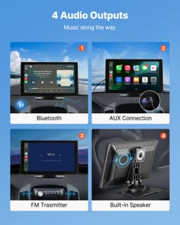 Autórádió CarPlay Érintőképernyő 9 hüvelykes Apple Android Első/hátsó kamera - miniatúra 9