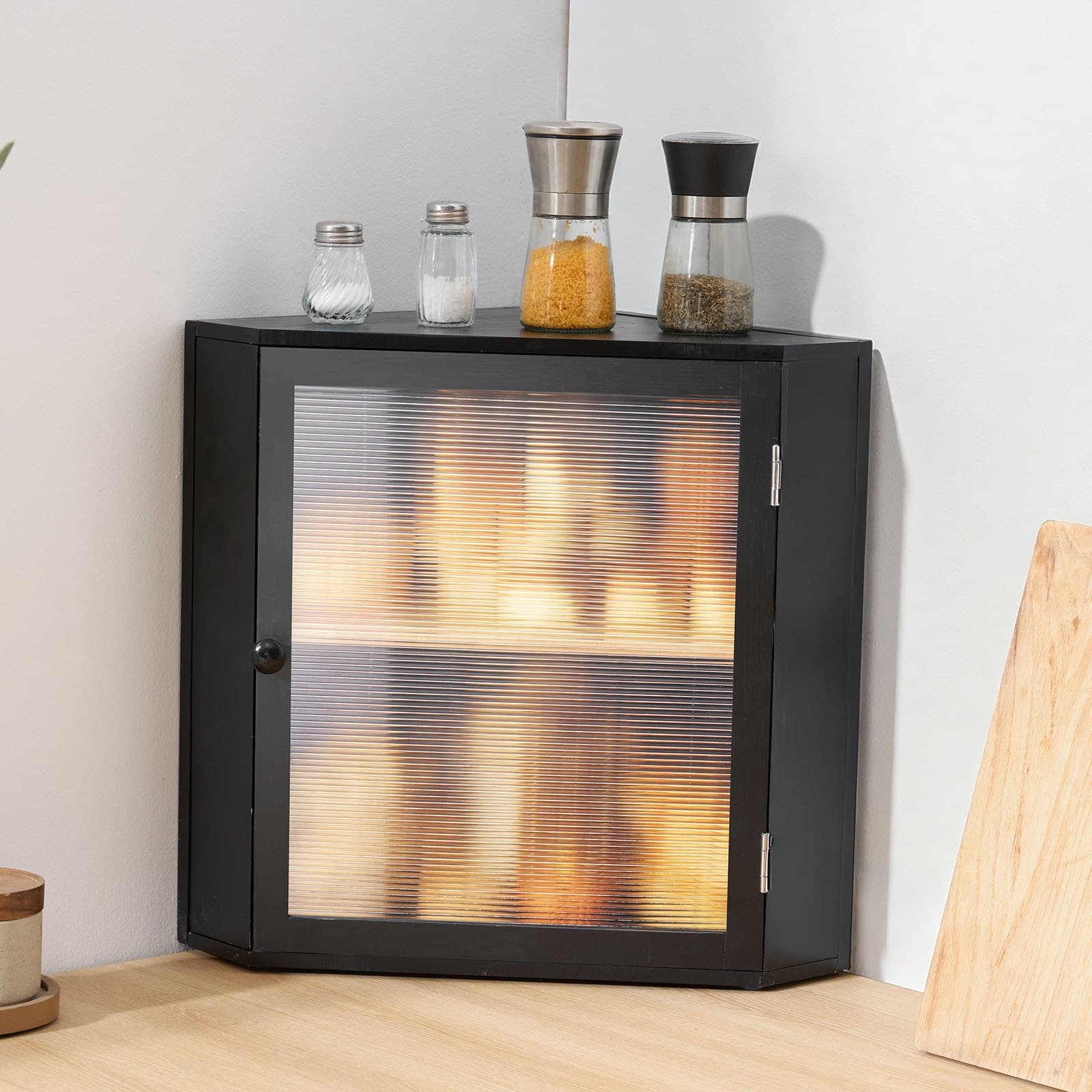 Sarok kenyértartó doboz konyhapultra, kétrétegű bambusz tárolóedény