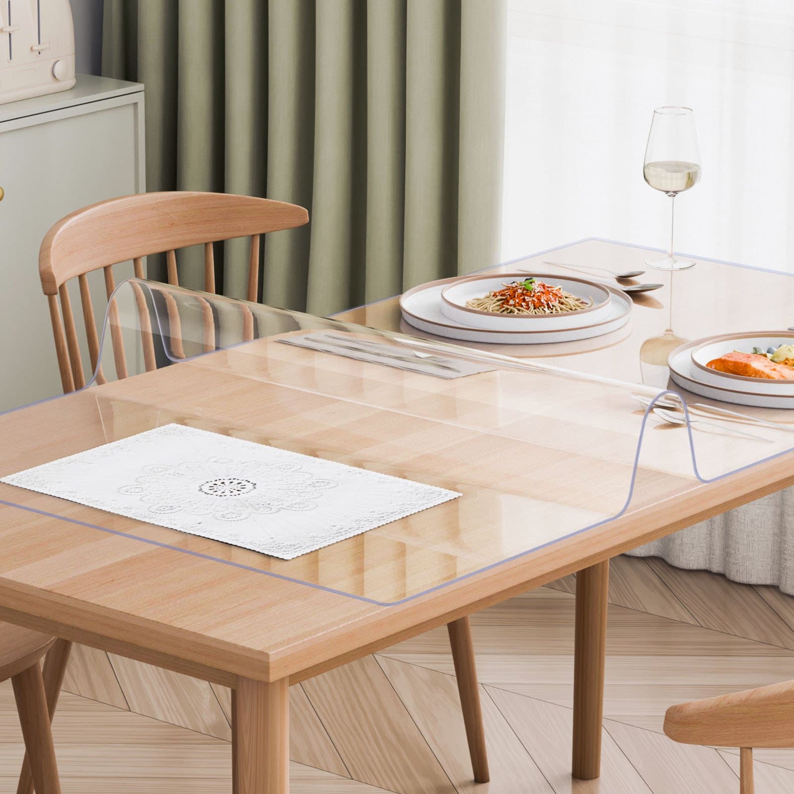 PVC asztalvédő, 42x72 hüvelykes, átlátszó műanyag asztalvédő, 2,0 mm vastag