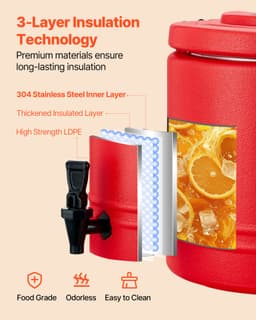 Hőszigetelt italadagoló meleg és hideg italokhoz, 8 literes hűtőkancsó - miniatúra 8