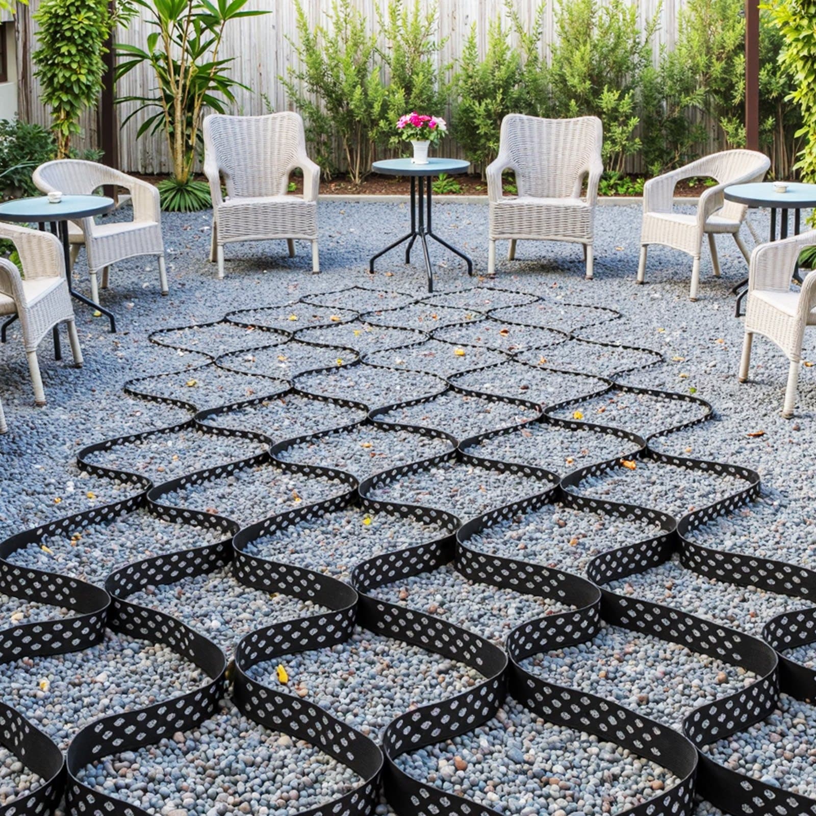 Talajrács 2 hüvelyk mély geocella rács 17.06x8.86FT / 5200x2700mm kavicshoz