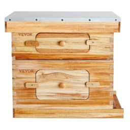 Bee Hive 20 keretes méhkaptár kezdőkészlet, méhviasszal bevont fenyőfa, 1 mély + 1 közepes méhdoboz Langstroth méhkaptár készlet, átlátszó akril ablakok alapokkal kezdő profi méhészeknek - miniatúra 3