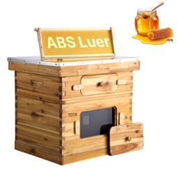 Bee Hive 20 keretes méhkaptár kezdőkészlet, méhviasszal bevont fenyőfa, 1 mély + 1 közepes méhdoboz Langstroth méhkaptár készlet, átlátszó akril ablakok alapokkal kezdő profi méhészeknek - miniatúra 2