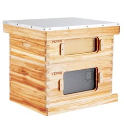 Bee Hive 20 keretes méhkaptár kezdőkészlet, méhviasszal bevont fenyőfa, 1 mély + 1 közepes méhdoboz Langstroth méhkaptár készlet, átlátszó akril ablakok alapokkal kezdő profi méhészeknek - miniatúra 5