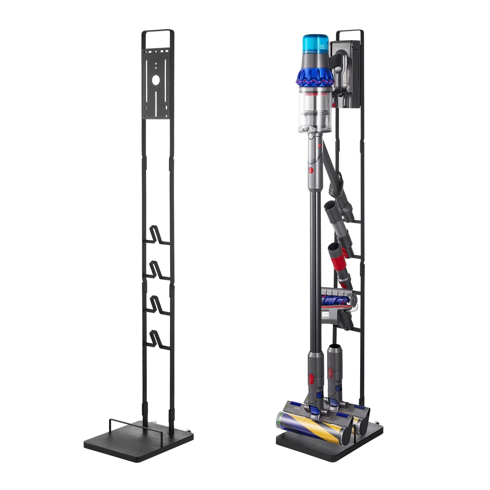 Porszívóállvány, Kompatibilis a Dyson V6 V7 V8 V10 V11 V15 készülékekkel, Stabil porszívóállvány tartó kerekekkel Dyson DC30 DC31 DC34 DC35 DC58 DC59 DC62 D74 akkus porszívókhoz és tartozékokhoz