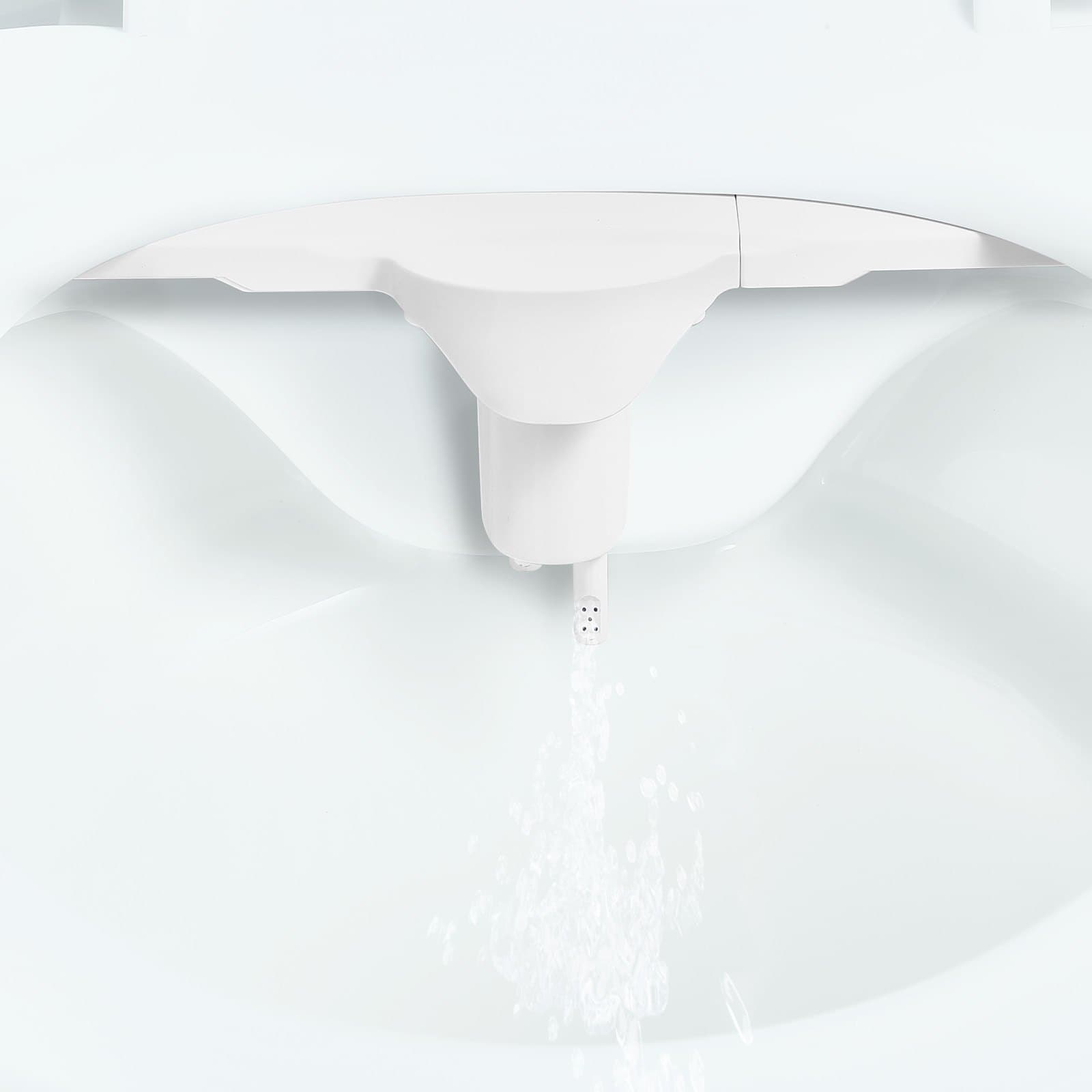 Bidé tartozék WC-hez, 0.3" ultravékony bidé WC-ülőke tartozék - kettős behúzható fúvókák, állítható víznyomás, nem elektromos hidegvizes permetező elöl-hátul vízmosáshoz, fehér