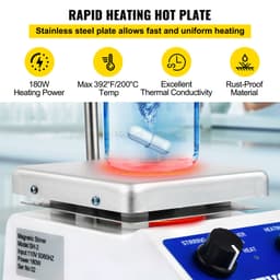 SH-2 mágneses keverő, laboratóriumi mágneses keverő, melegítőlap, 2000 ml-es keverőkapacitás, fűtőlap, fűtőkeverő, digitális kijelző - miniatúra 3