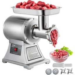 8500 W-os, ipari rozsdamentes acél, 204,1 kg-os húsdaráló, vágópengés tányér, kolbásztöltő - miniatúra 2