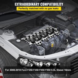 Összeszerelt hengerfej, Motor hengerfej szerelvény csere 6.4L, Öntöttvas hengerfej illik 08-10 Ford F250 F350 F450 F550-hez - miniatúra 7
