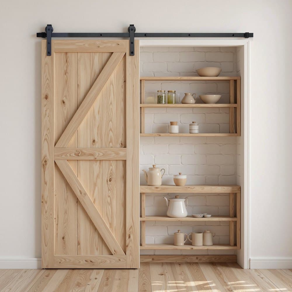 6 láb hosszú tolóajtó hardverkészlet, 330 font teherbírás, kompatibilis a 36 hüvelykes maximális szélességgel és 1-3/8 - 1-3/4 hüvelyk vastagságú, egyetlen tolóajtóval, tartós sín és J alakú görgő, fekete