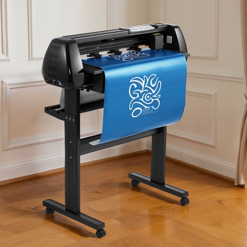 Vinilvágó gép, 720 mm maximális adagolási szélesség, dupla penge, állítható erő és sebesség, LED kijelző, vinil plotter vágó nyomtató csomag matricalapokkal, transzferfóliával, Signmaster szoftverrel