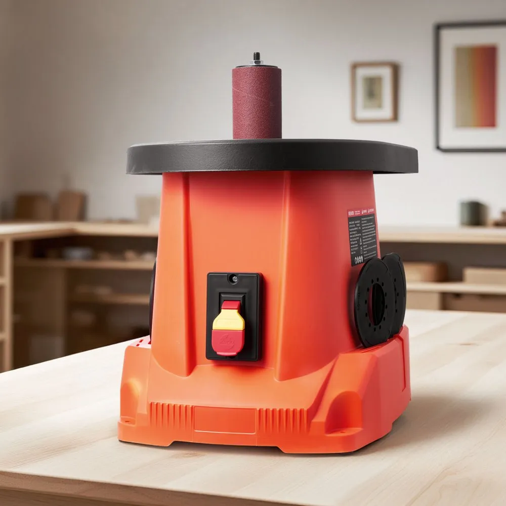 Oszcilláló orsós csiszoló, 2000 fordulat/perc asztali orsós csiszoló 6 hüvellyel (12,7–76,2 mm), 16 mm lökettel és 397 x 295 mm öntöttvas asztallal bútorfényezéshez, kézműves csiszoláshoz, barkács famegmunkáláshoz