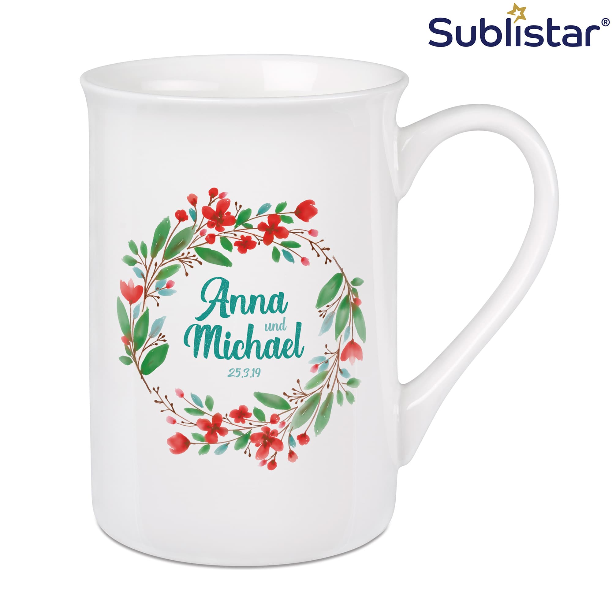 Sublistar® Csontporcelán bögre 10oz, ívelt peremmel, fehér, 12 db/réteg, 36 db/karton