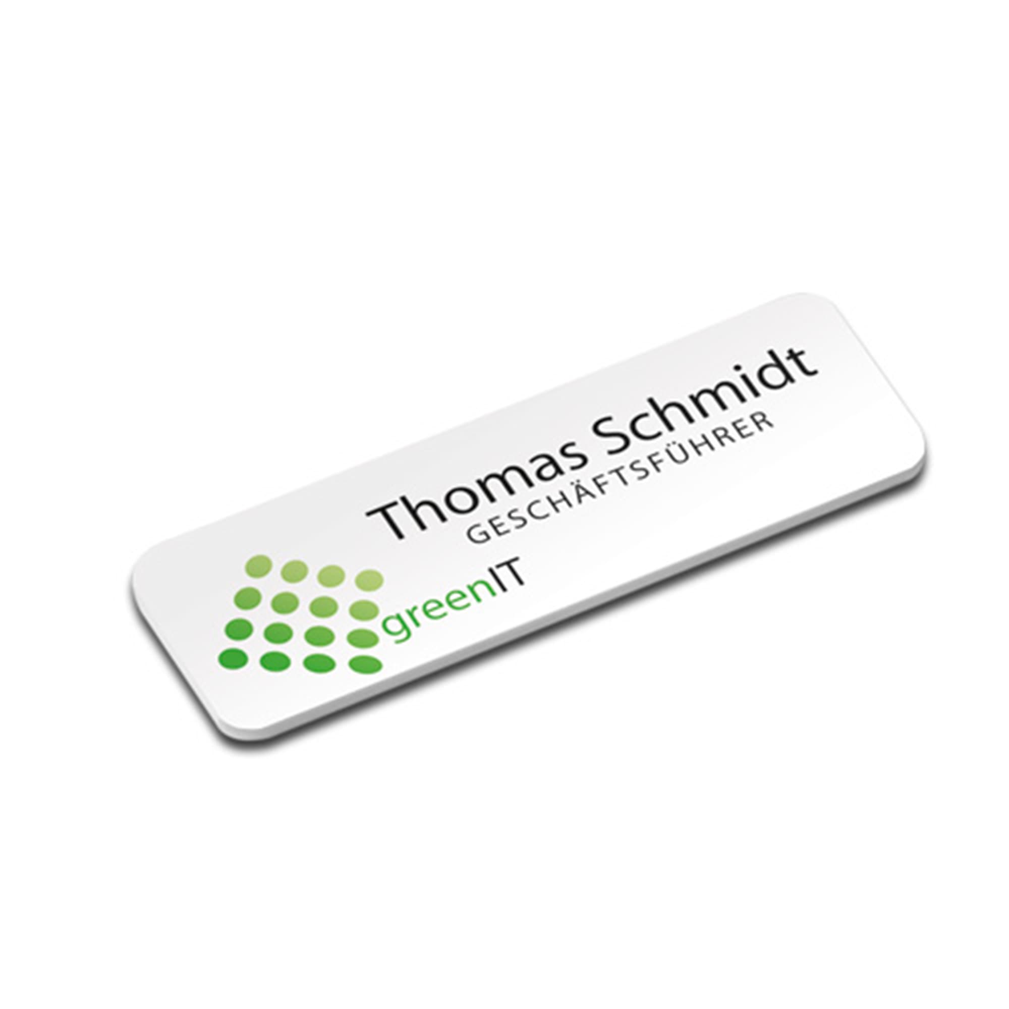 UNISUB névkitűző, méret 25 x 75 x 2 mm, egyik oldalára nyomtatható, fényes fehér, 250 db/karton