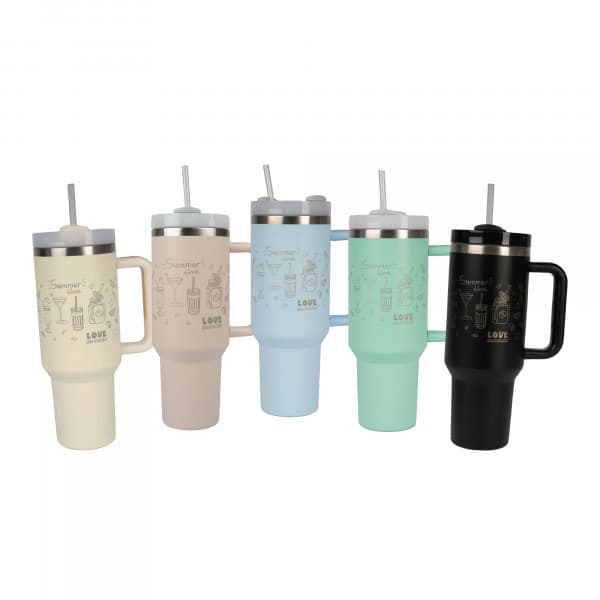 Rozsdamentes acél termosz bögre 40oz, Ø 100 mm, Next Generation lézer- és UV-nyomtatáshoz, matt felület, többféle színben