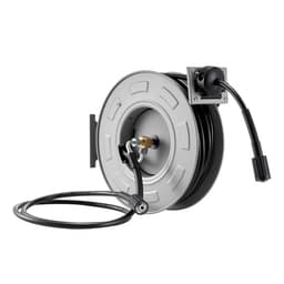 Magasnyomású mosó tömlődob, 19,8 m x 6,4 mm, behúzható, nagy teherbírású acél mosó tömlődob, max. 3200 PSI, automatikus visszatekercselés, rugalmas falra/padlóra szerelhető, autómosáshoz, kerthez, padlótisztításhoz - miniatúra 5