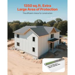 Házburkolat, 2740 x 45720 mm, 0,13 mm vastag párazáró, strapabíró műanyag fólia szakadásálló, ereszthető szövetből készült párazáró bevonattal lakossági és kereskedelmi építkezésekhez, fehér - miniatúra 6