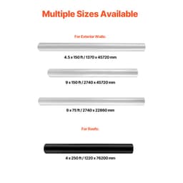 Házburkolat, 2740 x 45720 mm, 0,13 mm vastag párazáró, strapabíró műanyag fólia szakadásálló, ereszthető szövetből készült párazáró bevonattal lakossági és kereskedelmi építkezésekhez, fehér - miniatúra 11